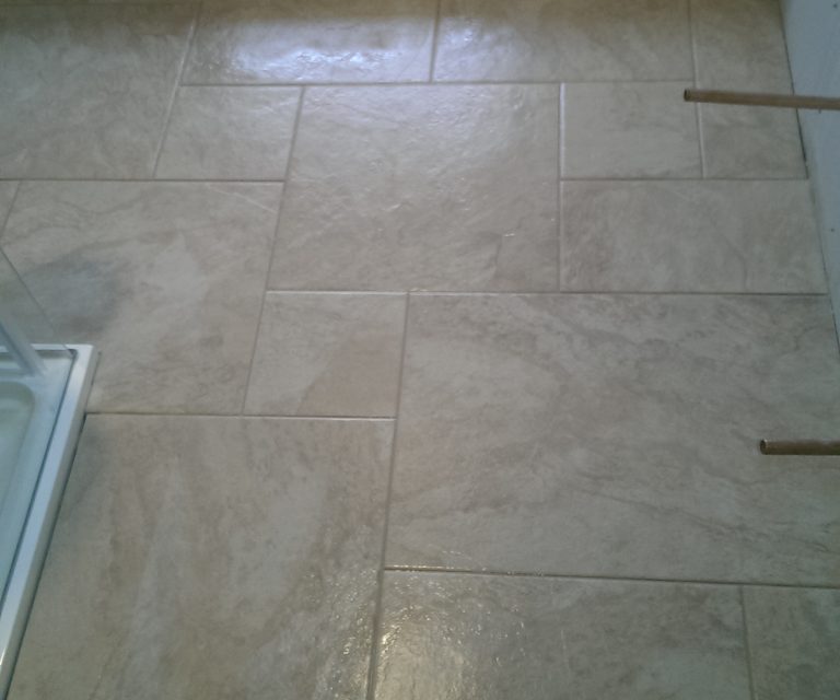Bathroom floor tiling